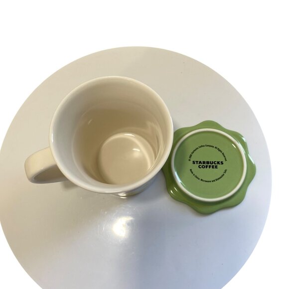 Starbucks Spring Floral Pink Flowers Ceramic Coffee Mug Cup w/ Coaster Lid 13 oz - Picture 8 of 9